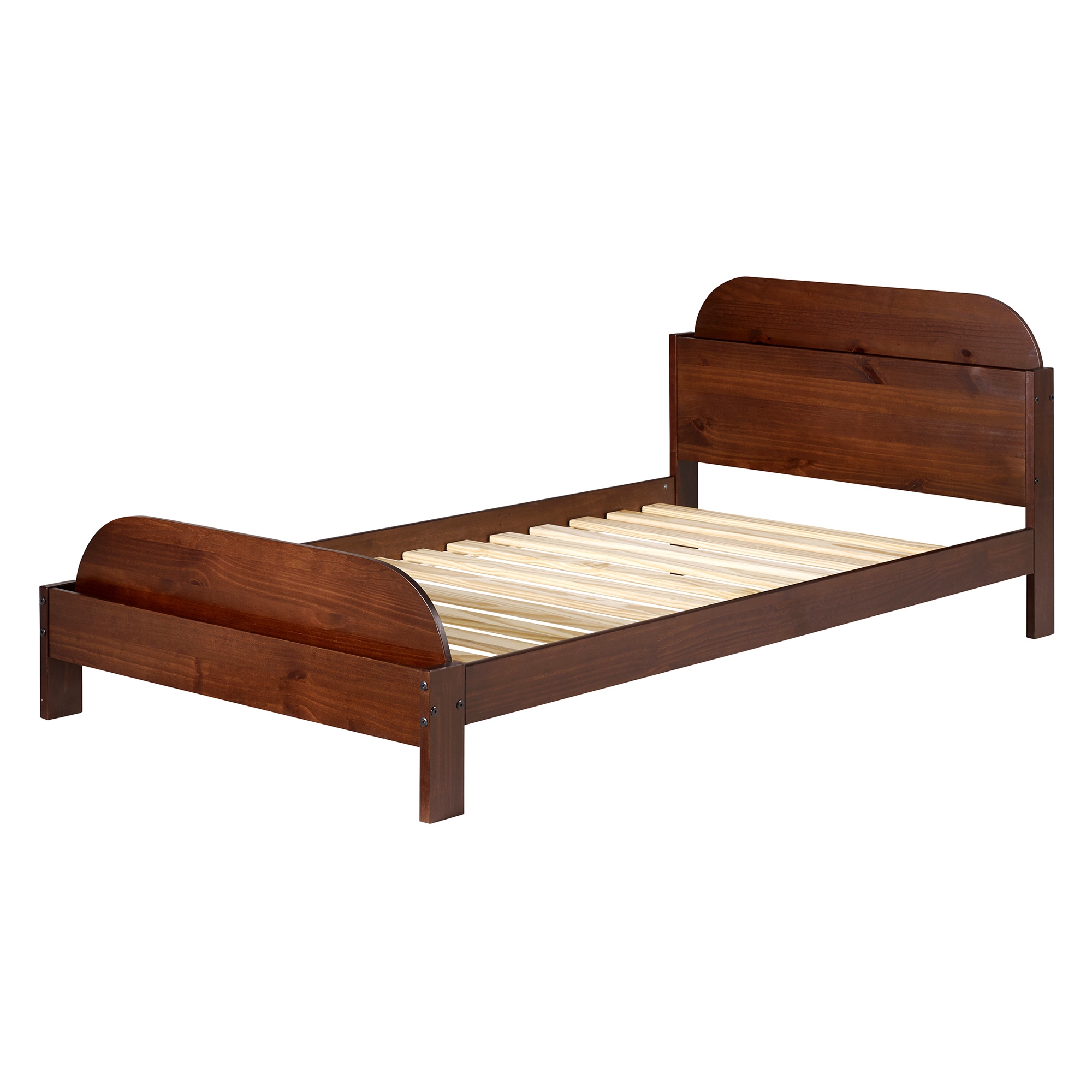 Naples Solid Wood Twin Bookcase Bed - Walnut - Image 0
