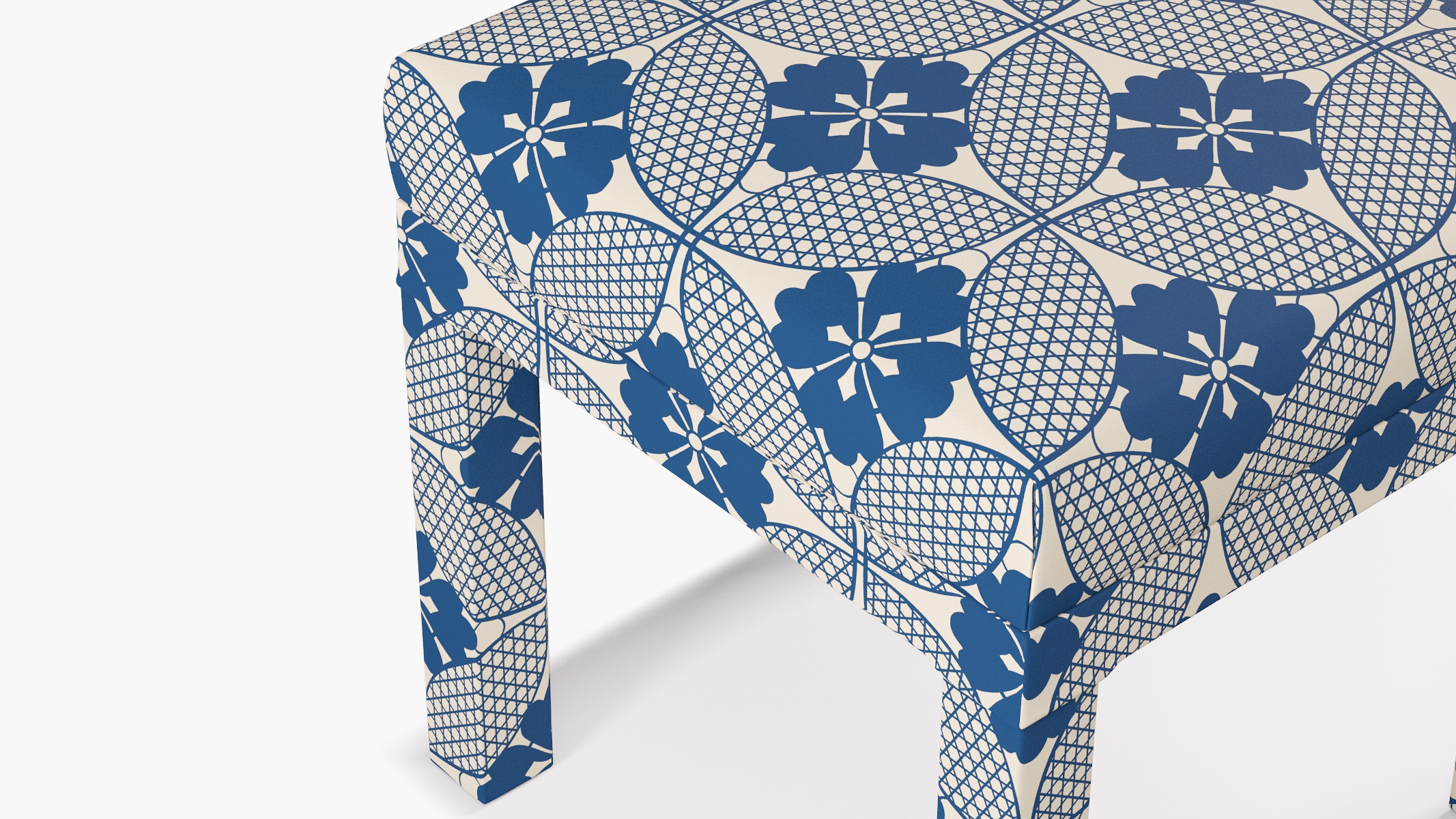 Parsons Ottoman, Bright Navy Solaire - Image 2