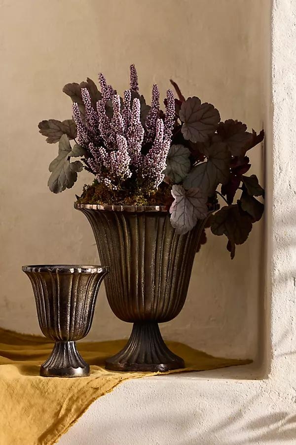 Fluted Metal Urn Planter - Image 0