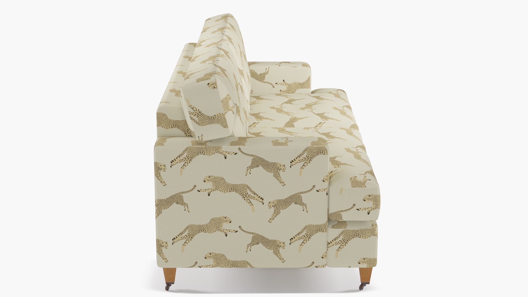 Classic Sofa, Desert Cheetah, Natural with Antique Brass Caster - Image 2