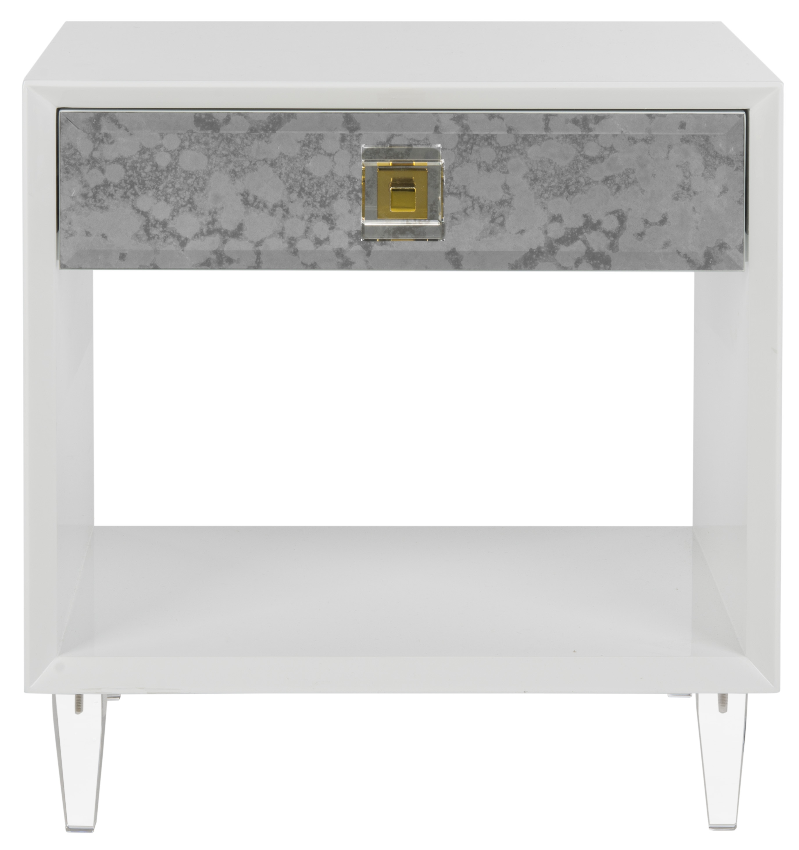 Arcelia Acrylic Eglomise Side Table - White - Arlo Home - Image 0