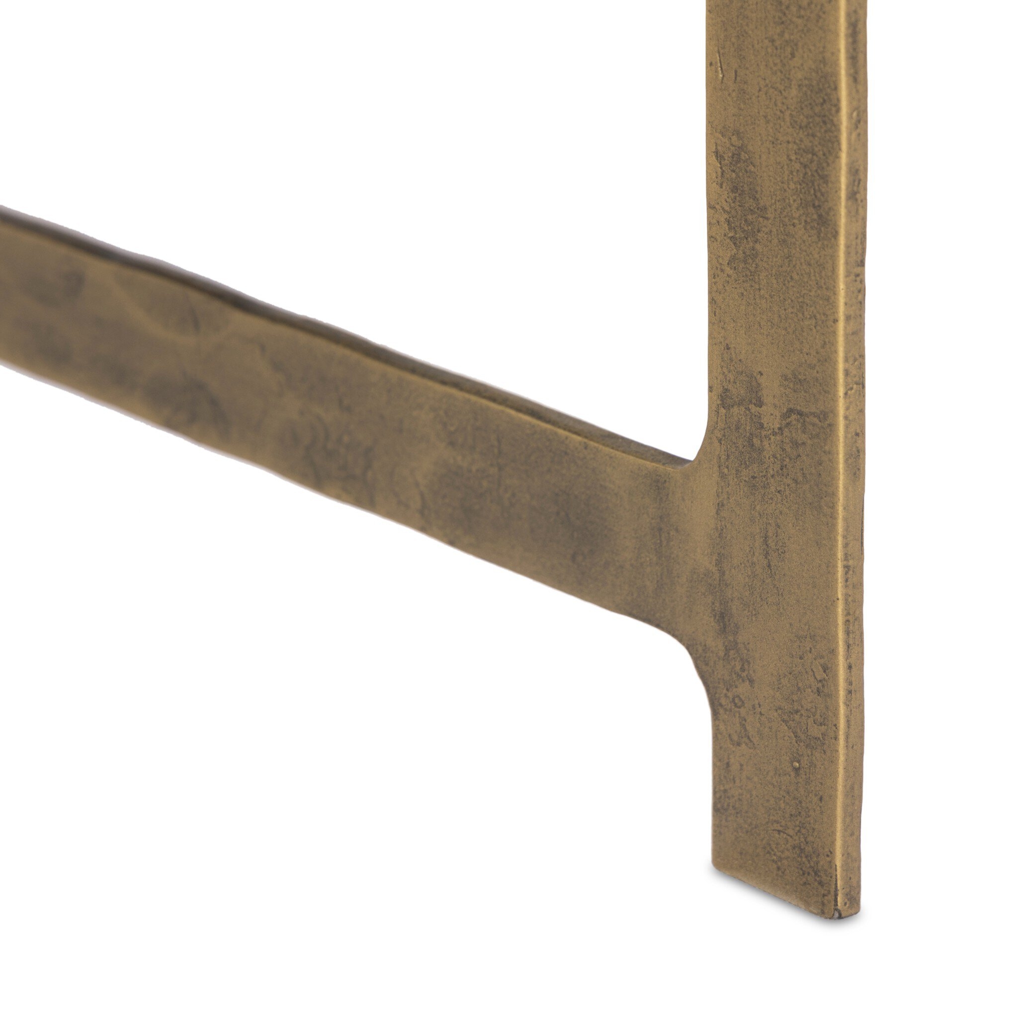 Hammered Iron Coffee Table - White Marble - Image 5