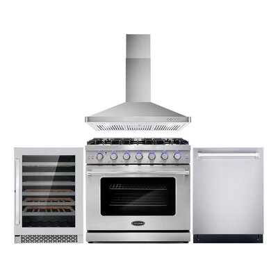 4 Piece Kitchen Package with 36" Freestanding Gas Range - Image 0