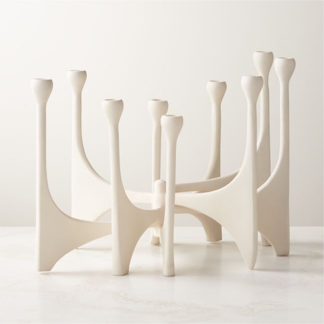 Cinq White Multi Taper Candle Holder Large - Image 0