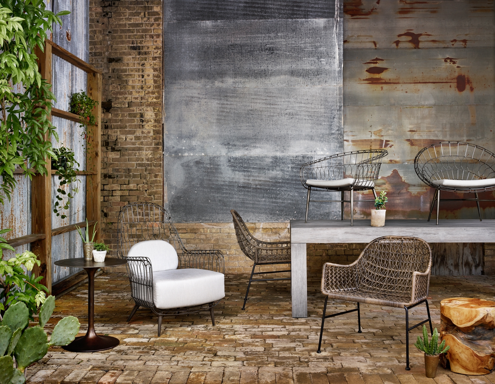Eliza Indoor/Outdoor Dining Chair, Distressed Gray - Image 1