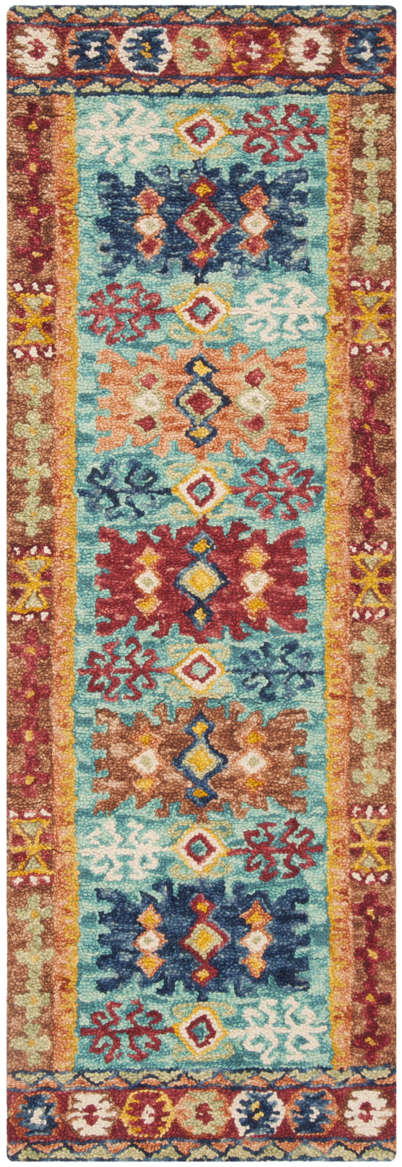 Arlo Home Hand Tufted Area Rug, APN503A, Blue/Red,  2' 3" X 7' - Image 0