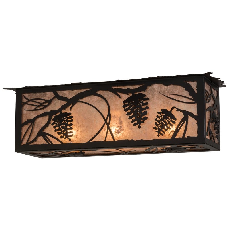 Meyda Lighting Whispering Pines 3 - Light 24"" Unique/Statement Rectangle Flush Mount - Image 0