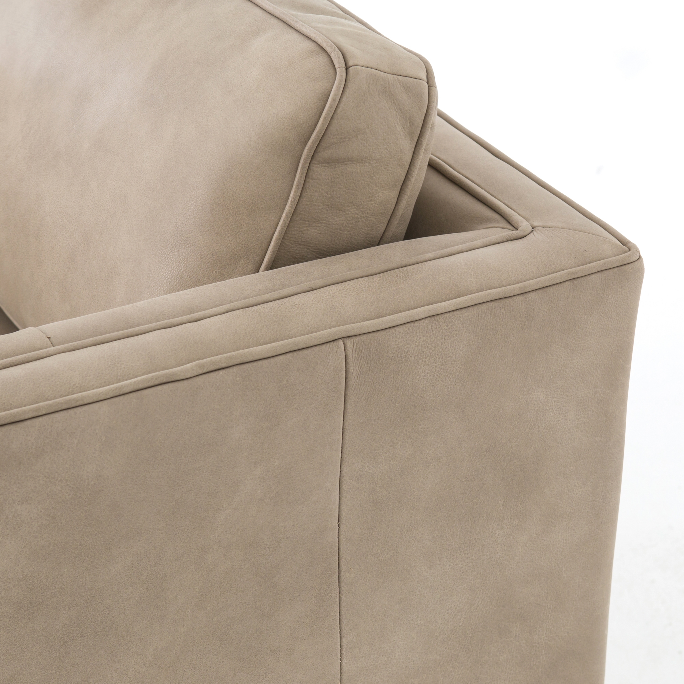 Constance Leather Swivel Chair, Natural - Image 5
