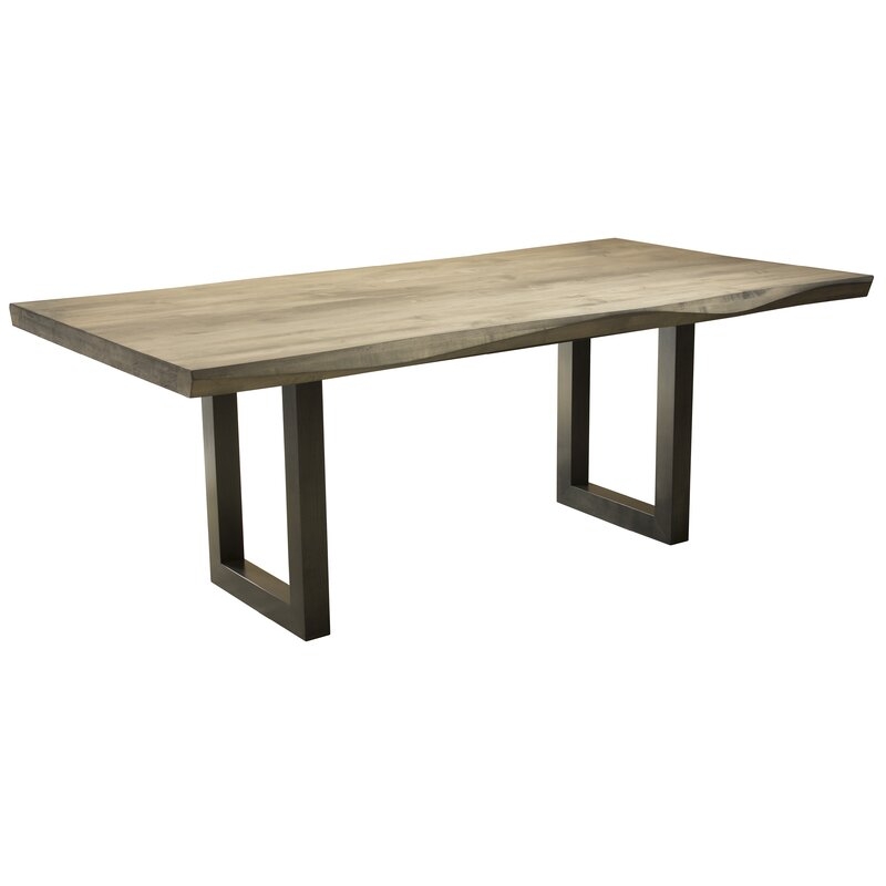 Fusco Sculpted Edge Solid Wood Dining Table Size: 29" H x 80" W x 42" D, Color: Java - Image 0