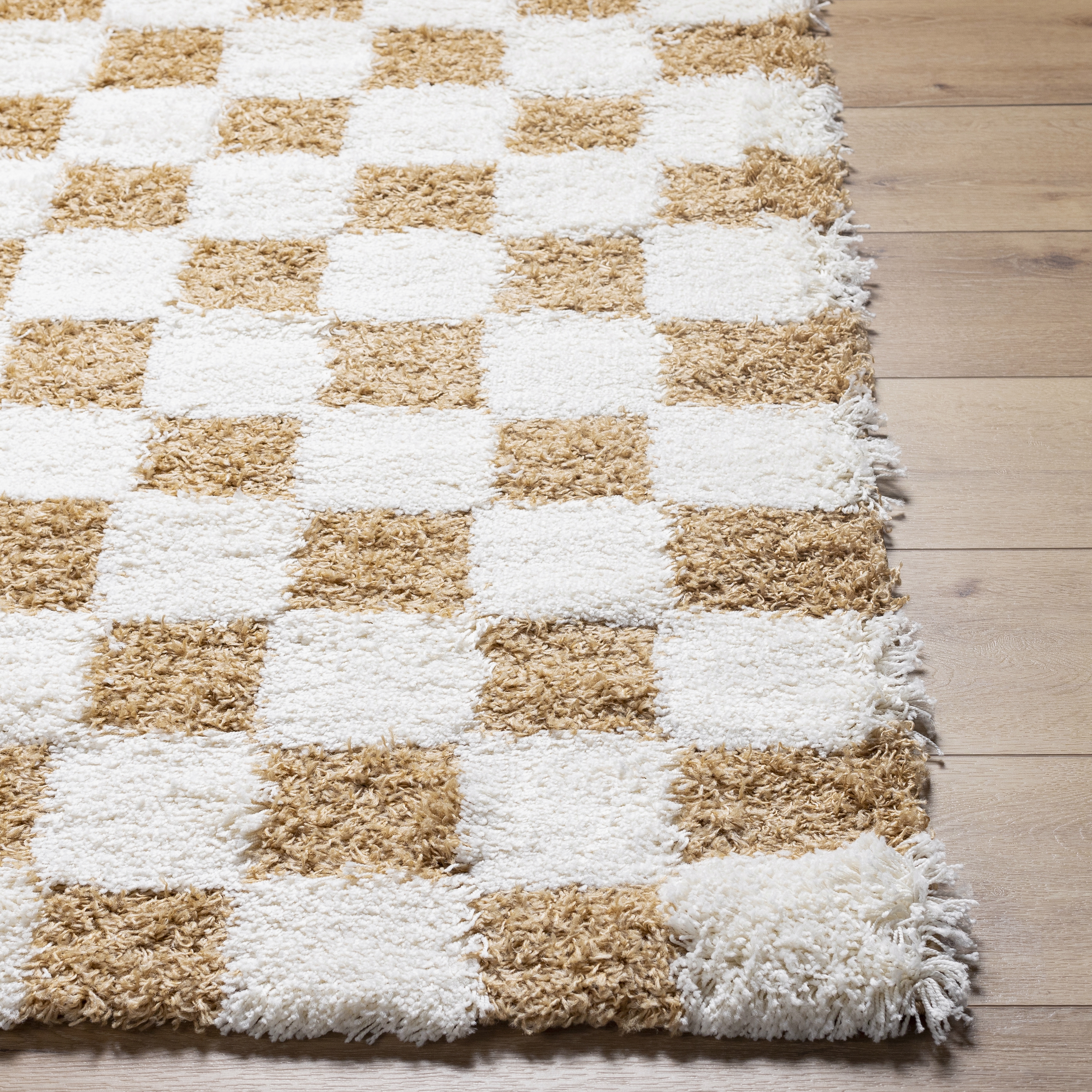 Urban Shag Beige Indoor 6'7" x 9'6" Machine Woven Rug - Image 2