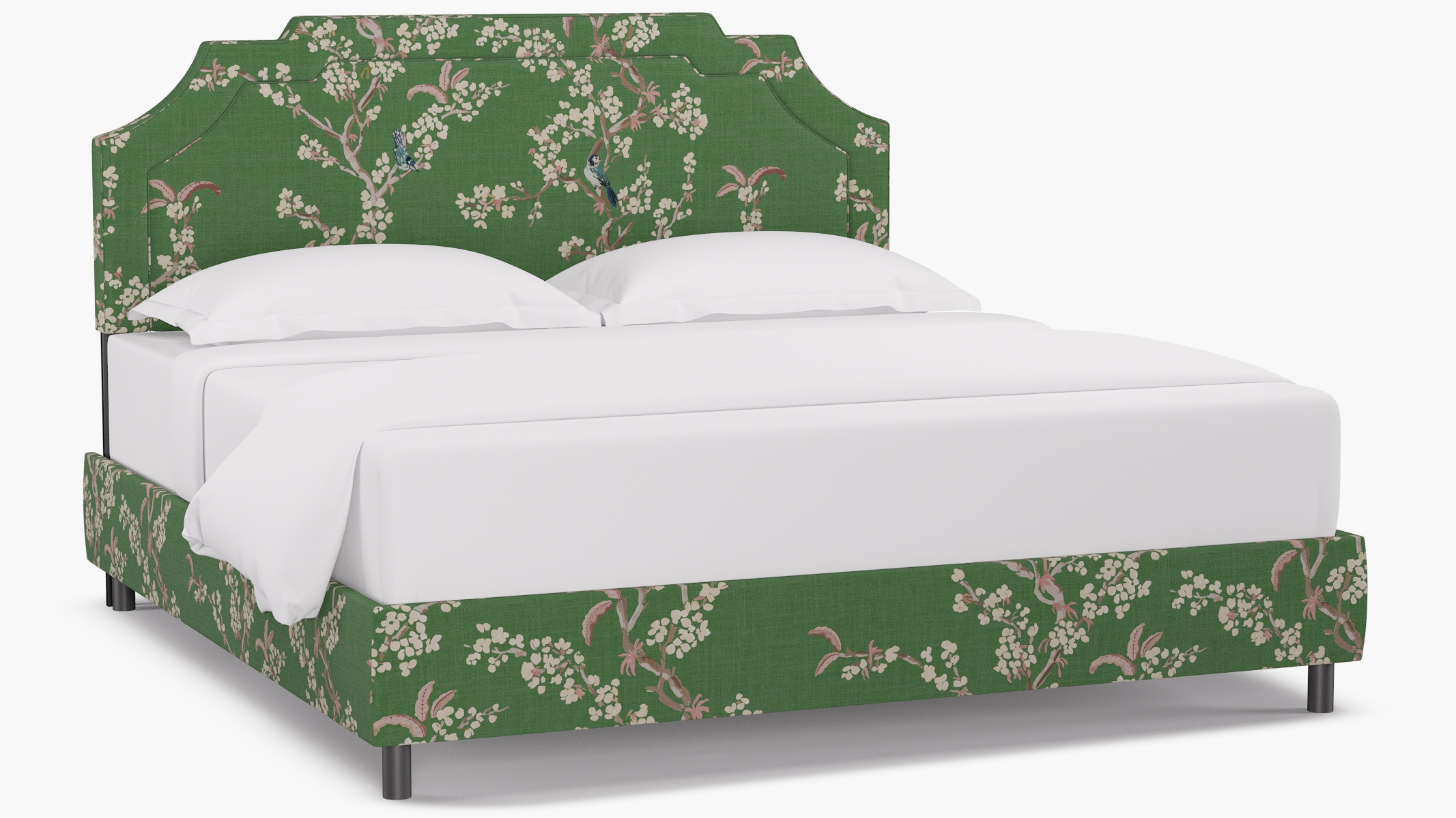 Art Deco Bed, Jade Cherry Blossom, King - Image 0