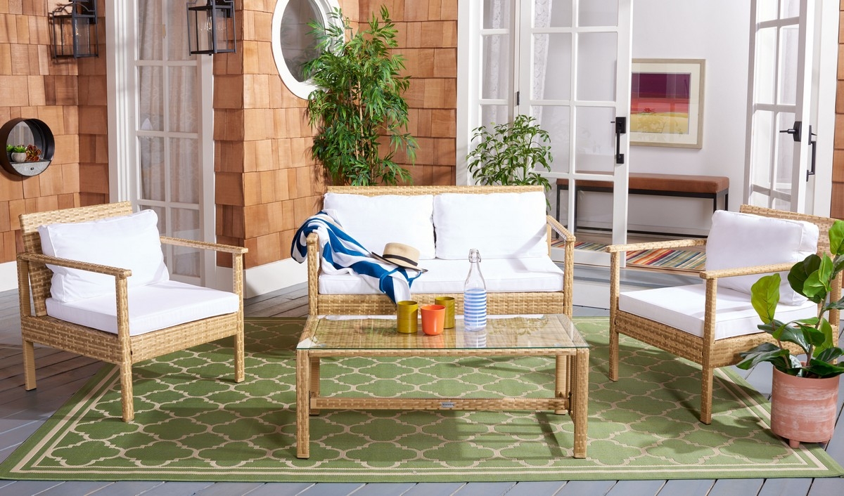 Garnen 4 Pc Living Set - Natural / White - Safavieh - Image 1