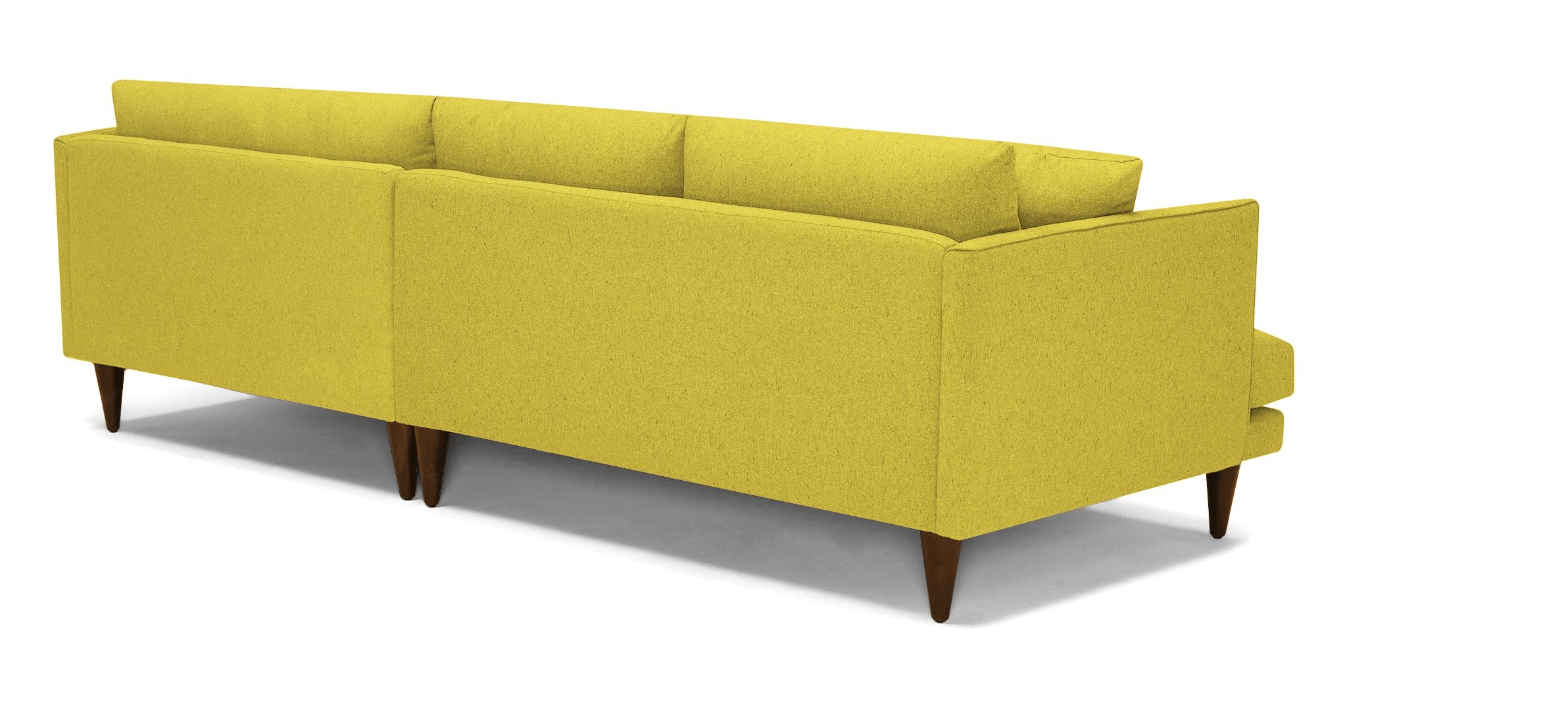 Yellow Lewis Mid Century Modern Sectional - Bloke Goldenrod - Mocha - Right - Cone - Image 3