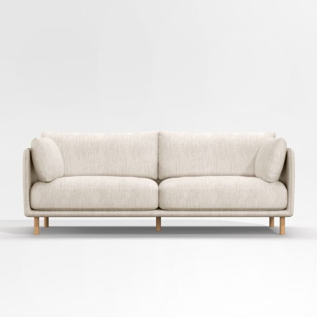 Wells Sofa with Natural Leg Finish, Tribute Gravel - Image 0