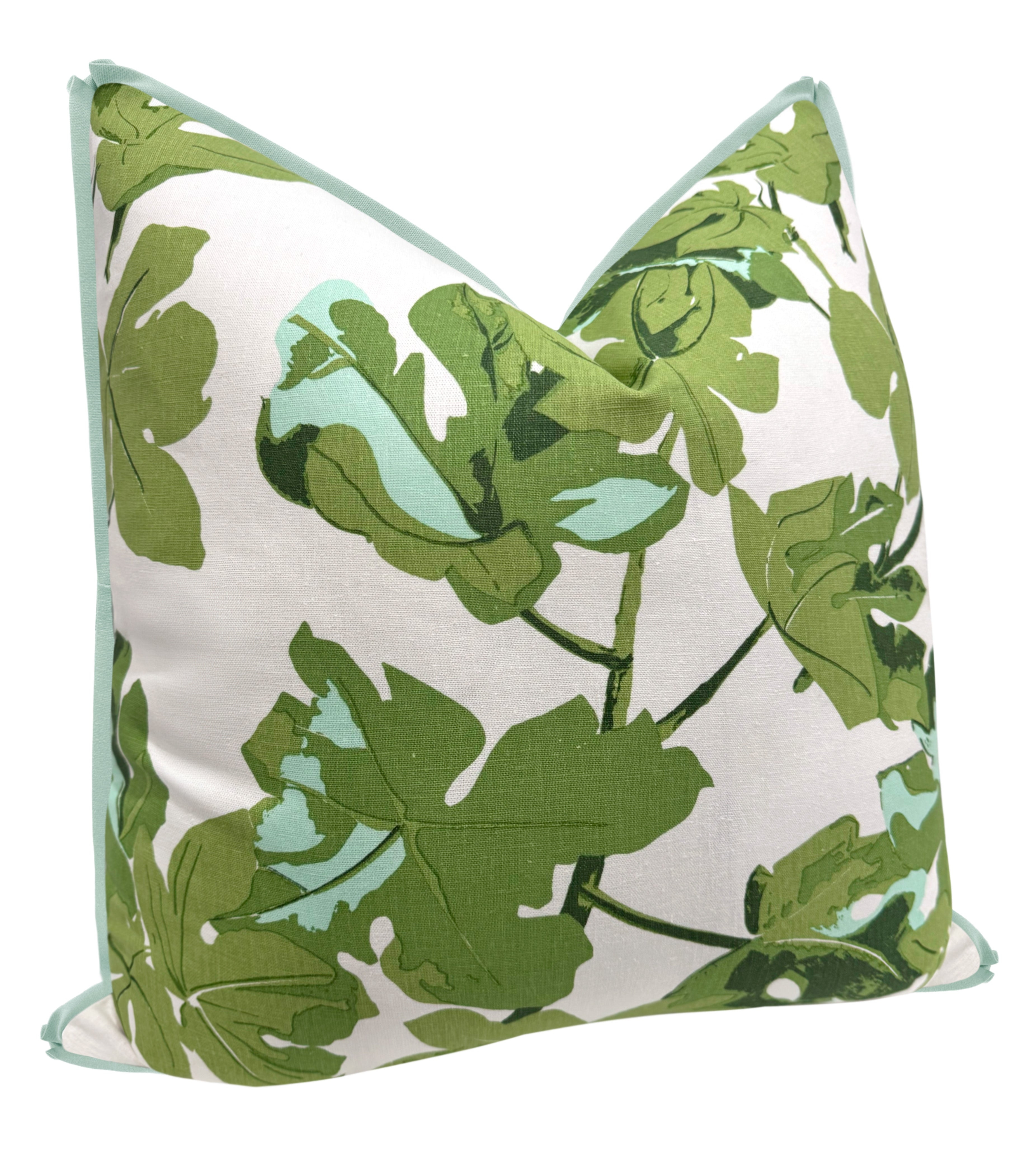 FIG LEAF // FADED ON HEMP | PETER DUNHAM - LITTLE LUMBAR 12" X 18" / BUTTERFLY FLANGE / Spa Blue - Image 1