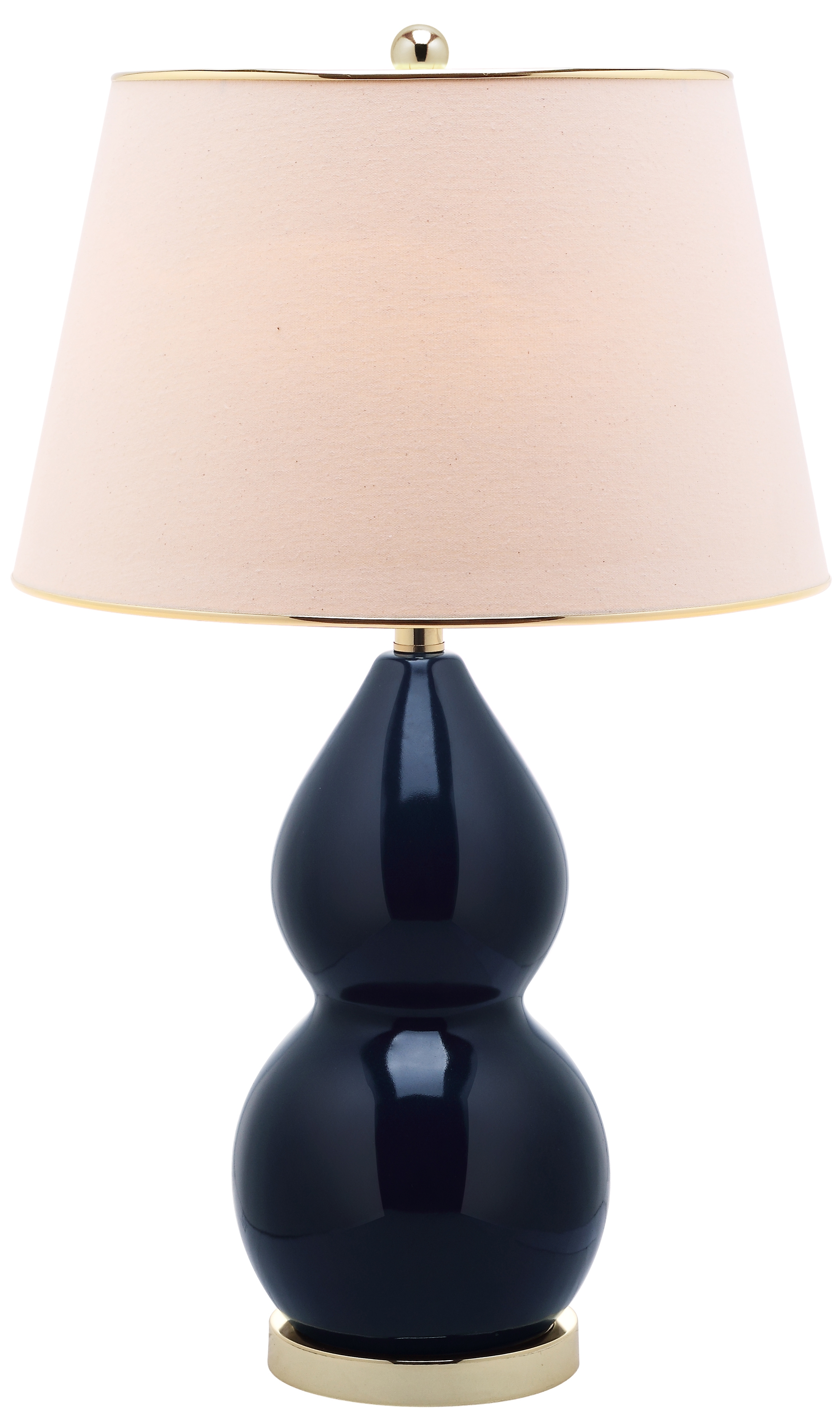 Jill 26.5-Inch H Double- Gourd Ceramic Table Lamp - Navy - Arlo Home - Image 4