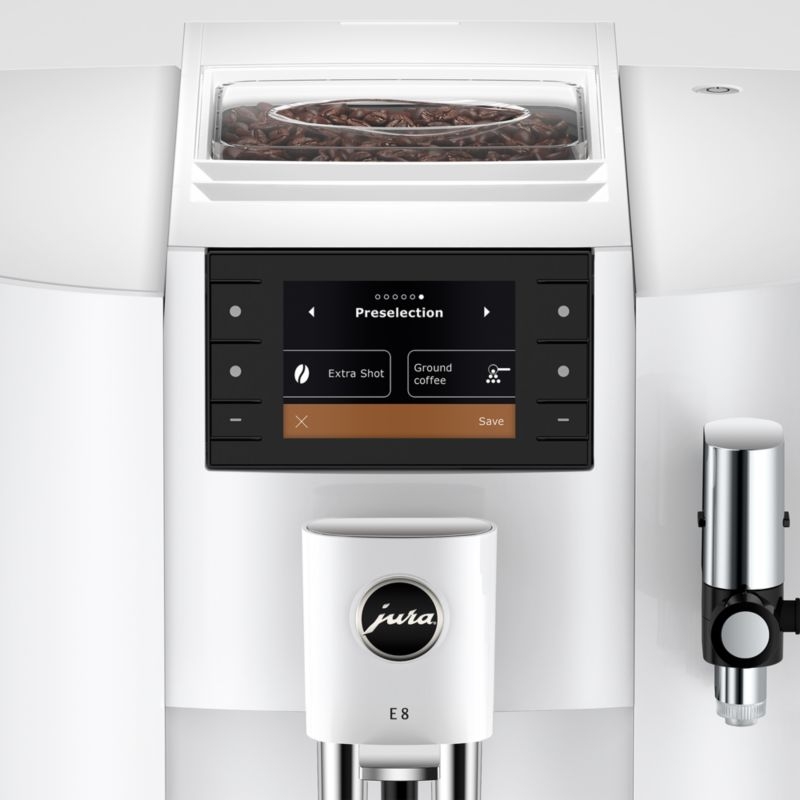 JURA ® E8 Automatic Espresso Machine in Piano White - Image 1