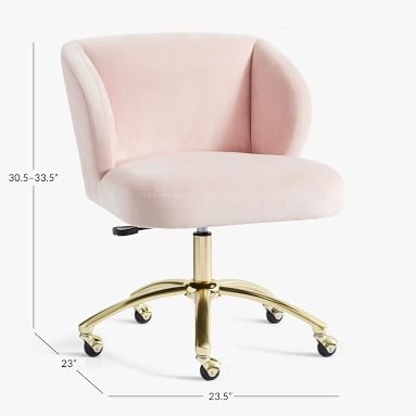 Performance Everyday Velvet Rose Wingback Swivel Desk Chair, In-Home Delivery - Image 2