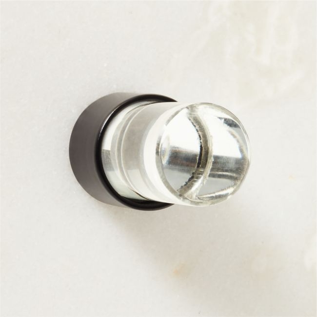 Flynn Crystal and Black Cabinet Knob 0.75'' - Image 0
