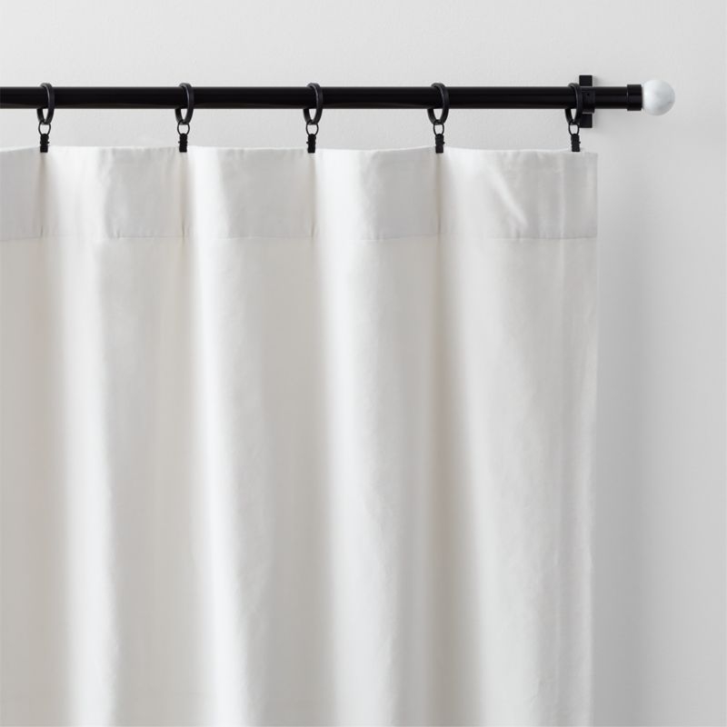 Ivory Cotton Velvet Window Curtain Panel with Lining 48"x84" - Image 2