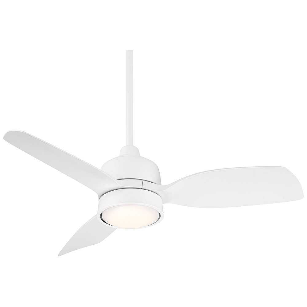 36" Casa Vieja Verdin Matte White LED Damp Ceiling Fan with Remote - Image 0