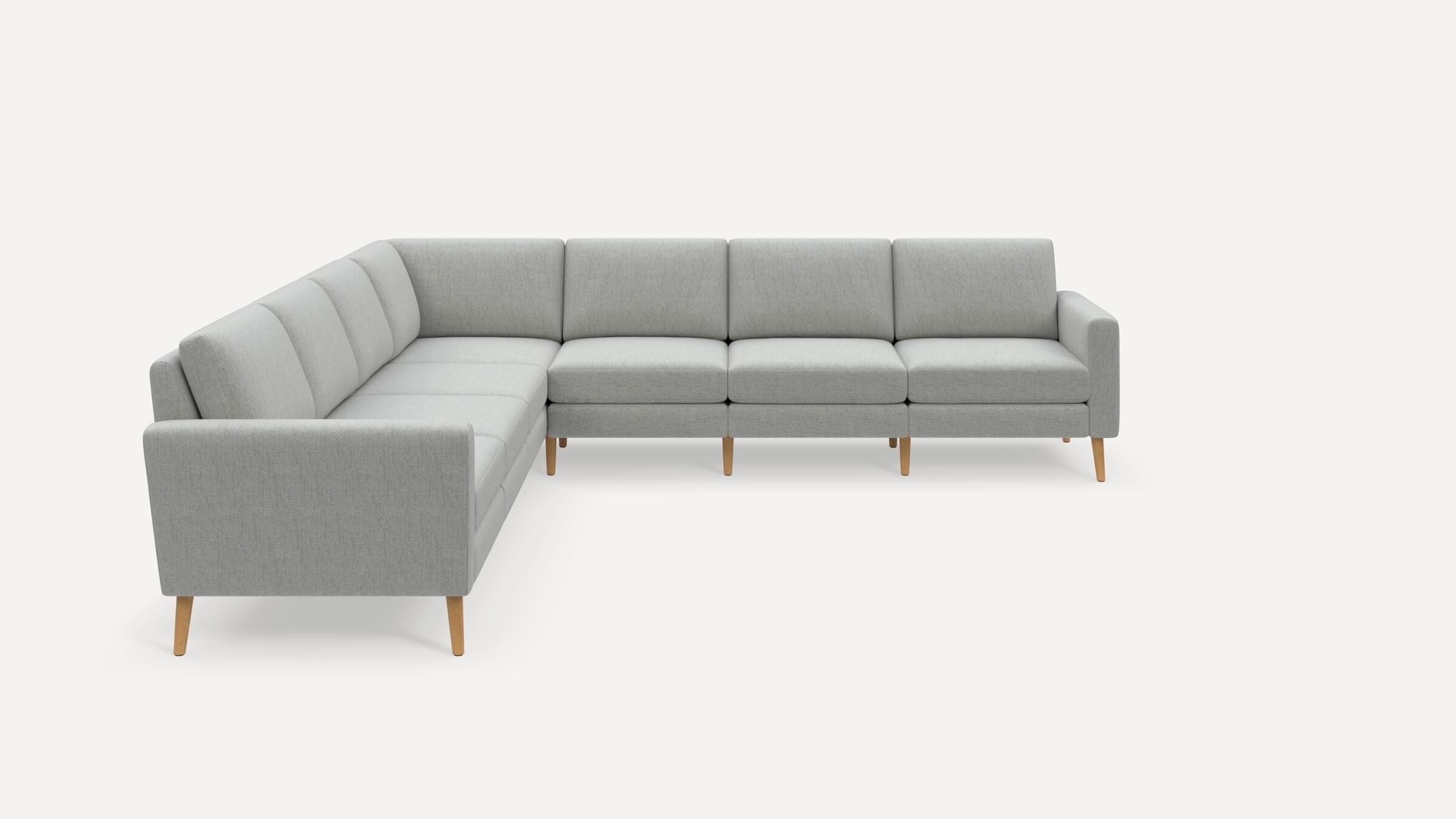 Nomad 7-Seat Corner Sectional - Crushed Gravel - Performance Chenille / Oak - Wood / Block - Image 0