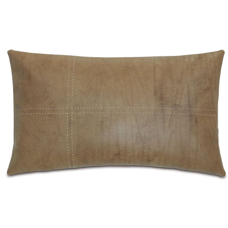 Eastern Accents Edward Faux Leather Lumbar Pillow Cover & Insert - Image 0