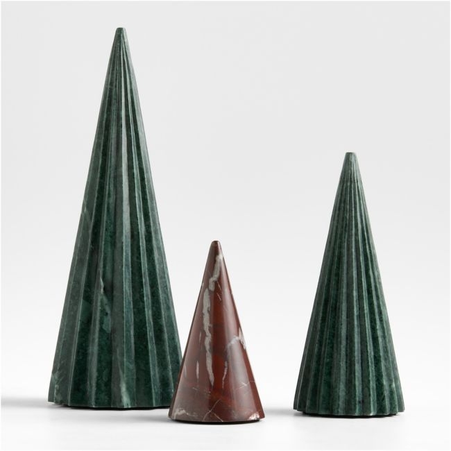 Marble Holiday Trees, Set of 3 - Image 0