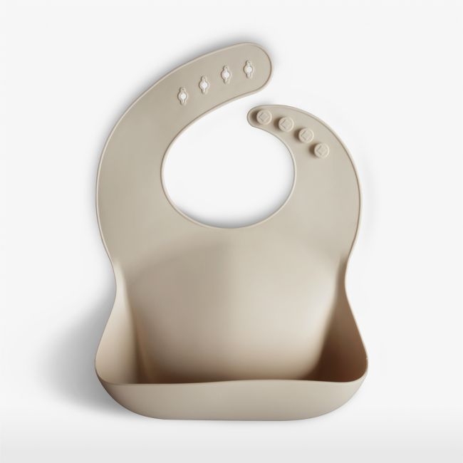 Mushie Tan Silicone Baby Bib - Image 0