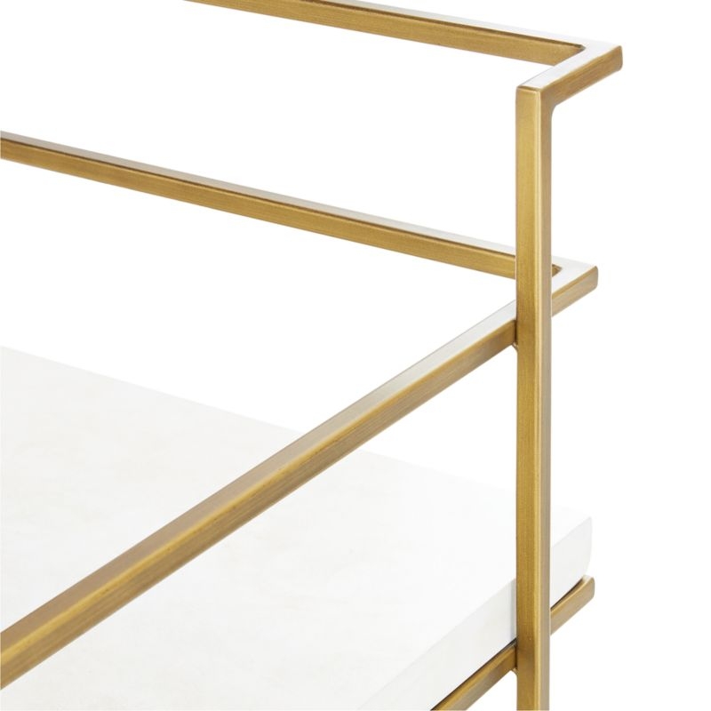 Adina Brass Cart with White Concrete Shelves - Image 3