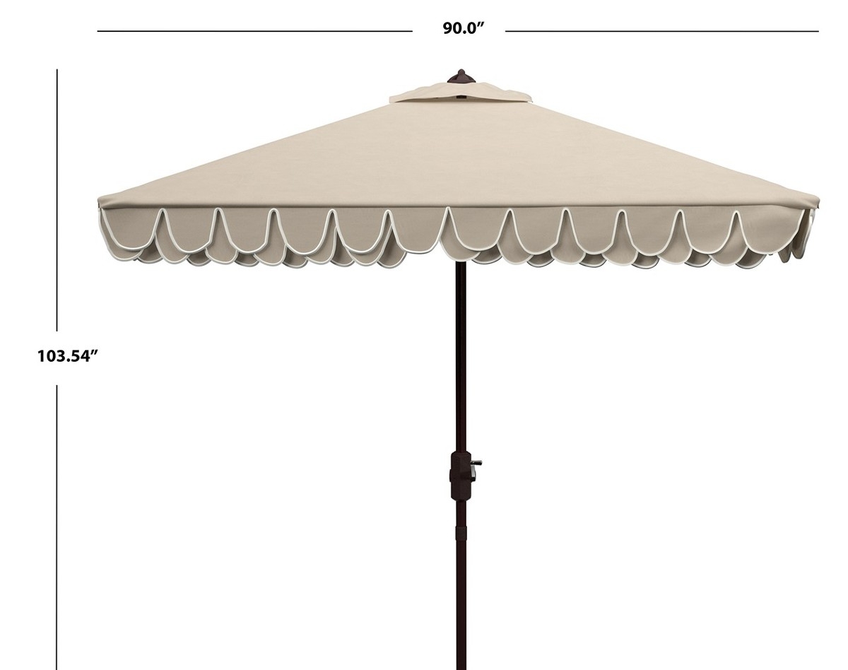 Elegant 7.5' Square Umbrella - Beige/White - Safavieh - Image 5