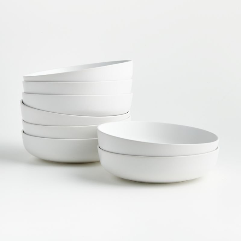 Wren Matte White Low Bowl - Image 1