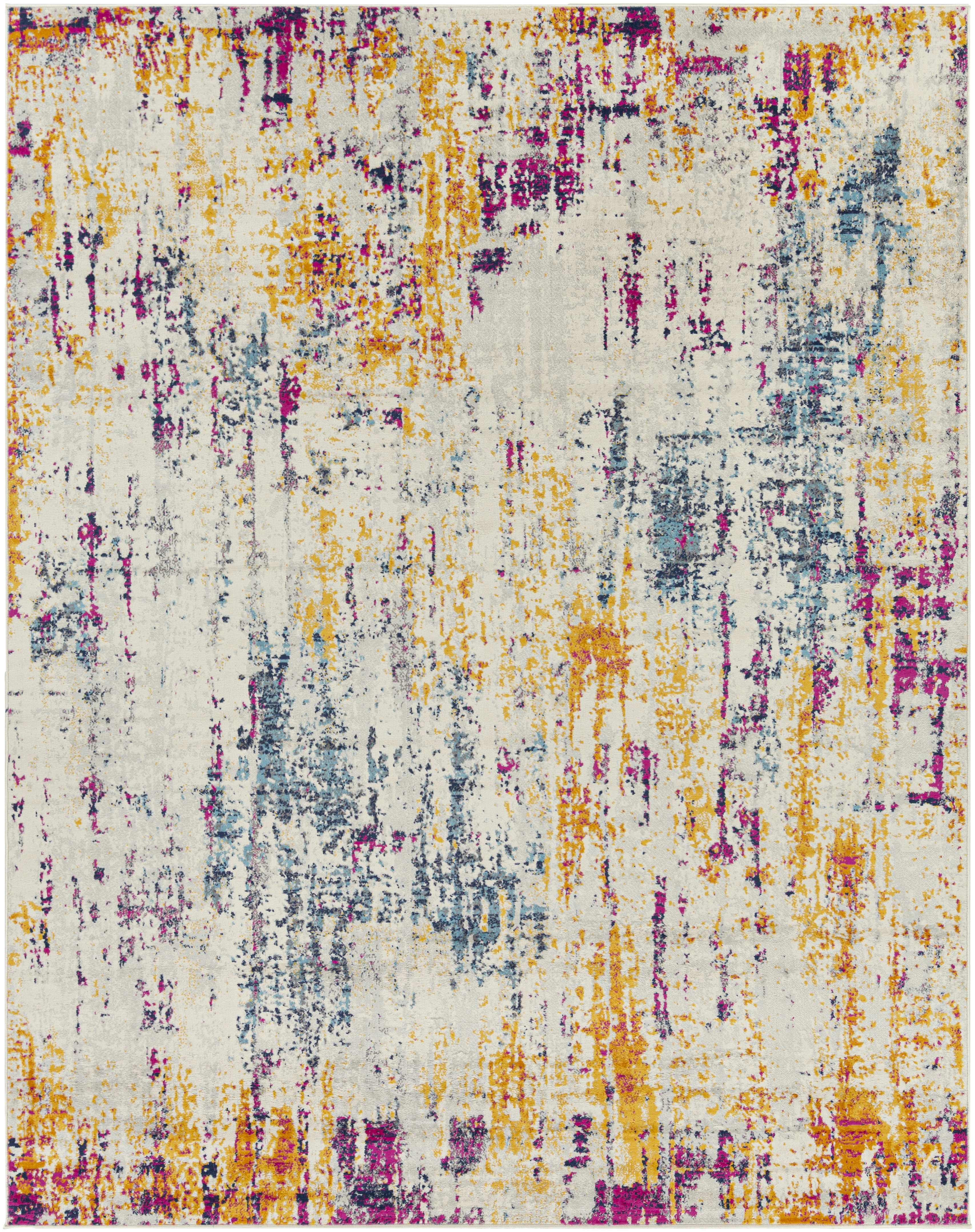 Floransa Beige Indoor 6'7" x 9' Machine Woven Rug - Image 0