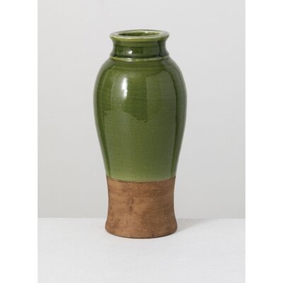 Shonnard Green/Brown 13'' Ceramic Table Vase - Image 0