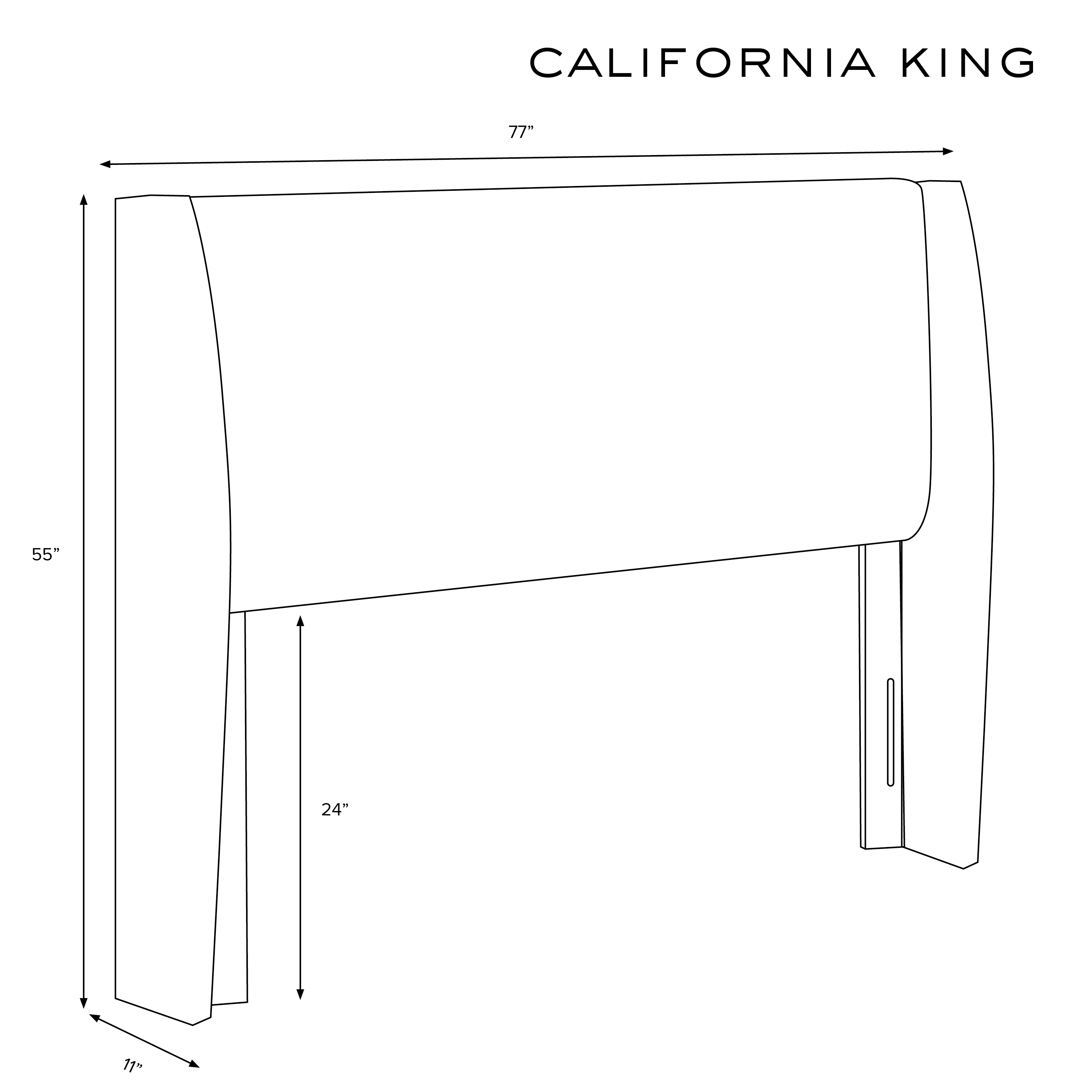 Bannock Wingback Headboard, California King, Caviar - Image 5