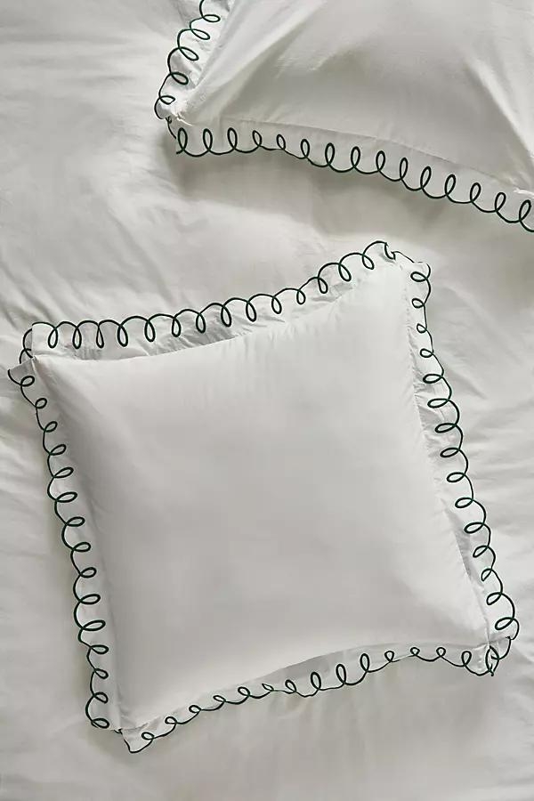 Organic Cotton Looped Embroidered Euro Sham - Image 0