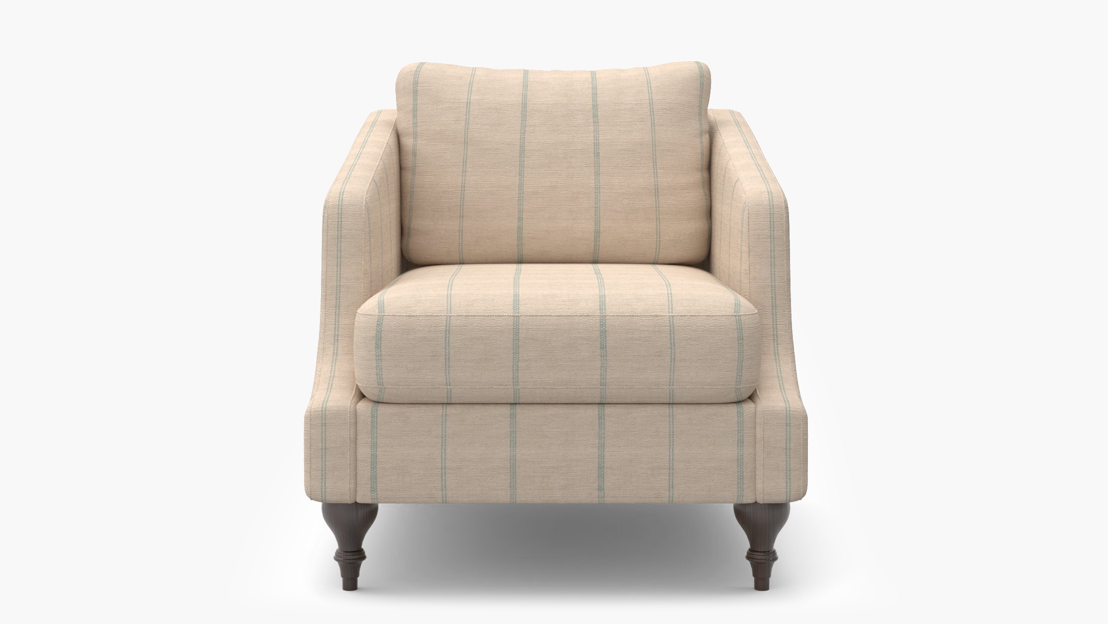 Slope Arm Chair, Sky Felix, Espresso Turned Wood Leg - Image 0