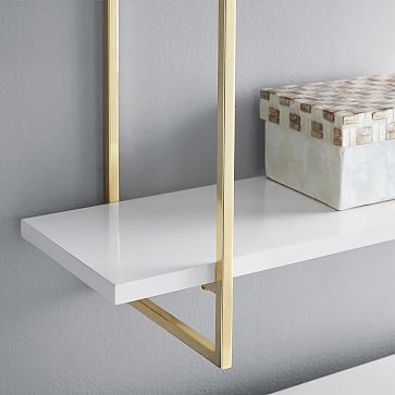 Polished Shelf, 3 Tier, White and Gold, WE Kids - Image 1