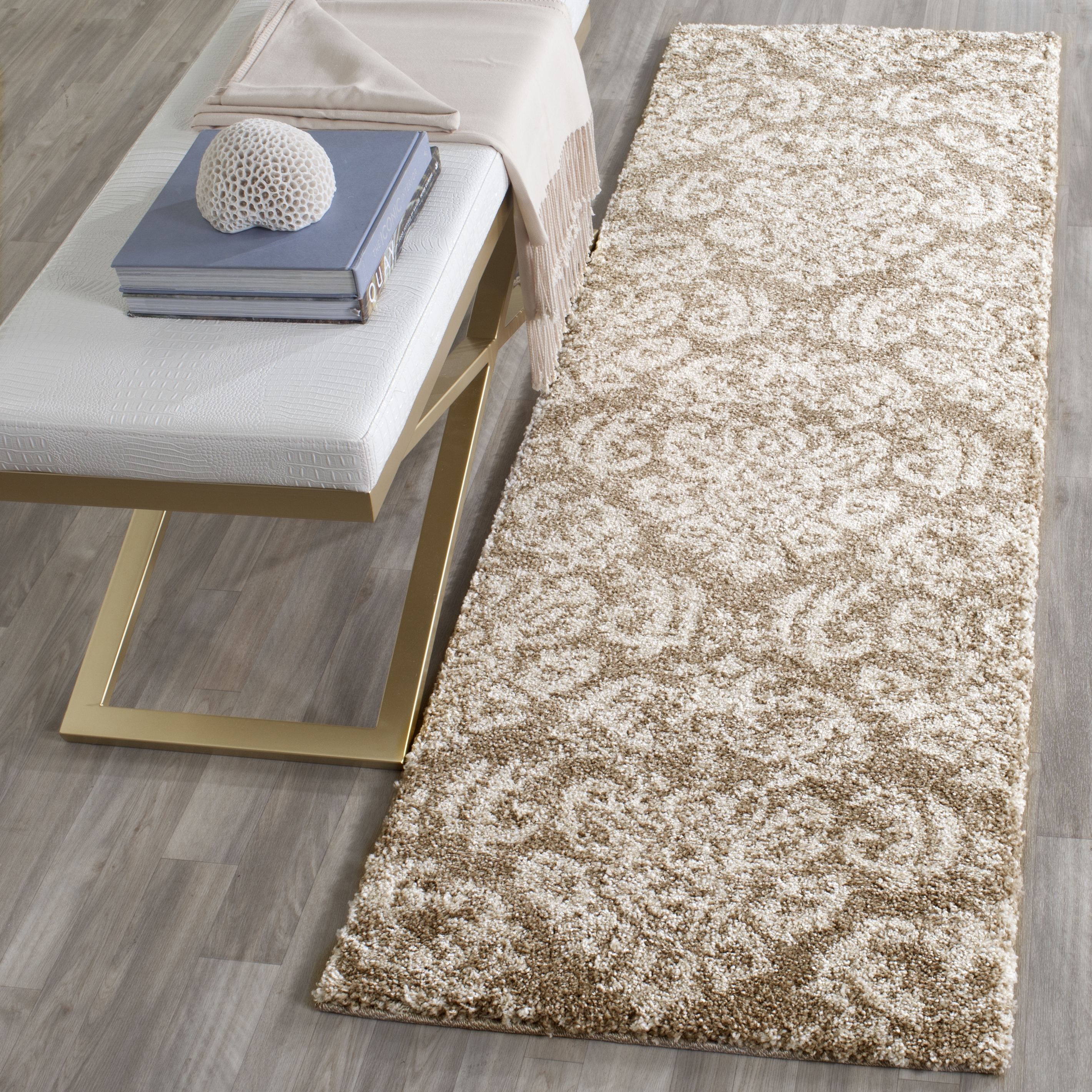 Arlo Home Woven Area Rug, SG460-1311, Beige/Cream,  2' 3" X 11' - Image 1