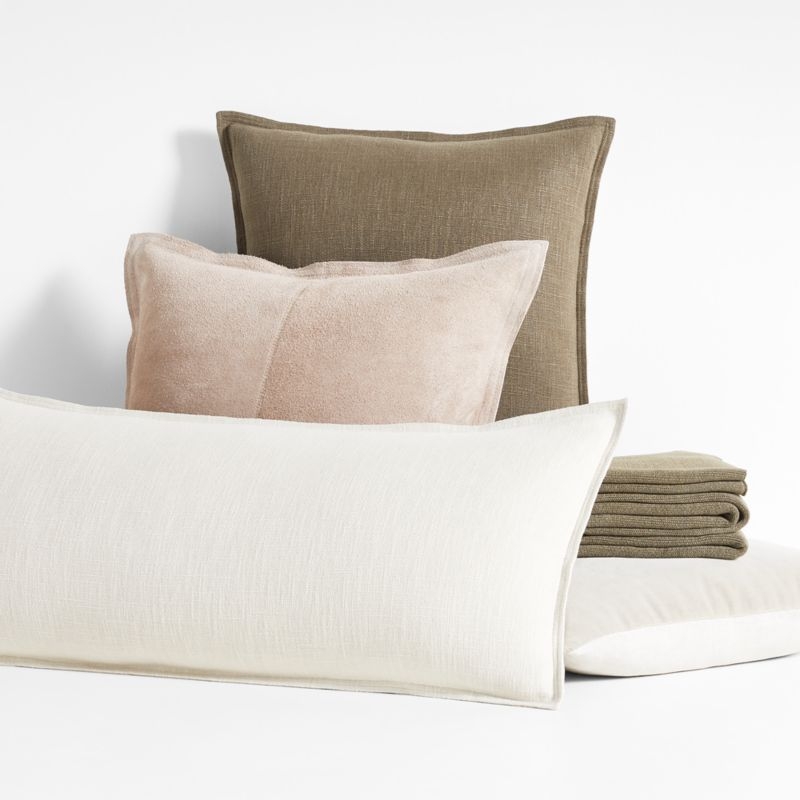 Faux Mohair Recycled 20x20 Moonbeam White Throw Pillow Cover - Image 6