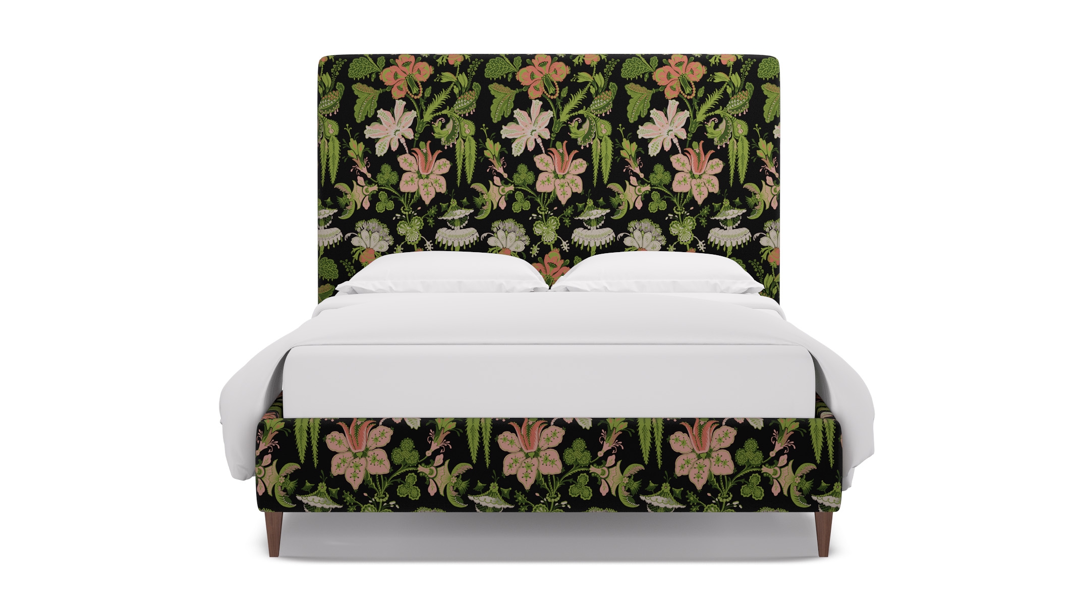 Classic Bed, Coral Onyx Rossetta, Walnut Square Tapered Leg, Twin - Image 0