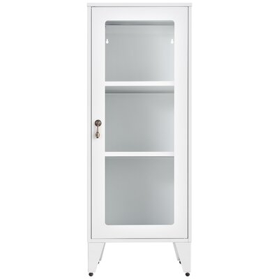 Metal Storage Cabinet With 2 Adjustable Shelves, Black - Image 0