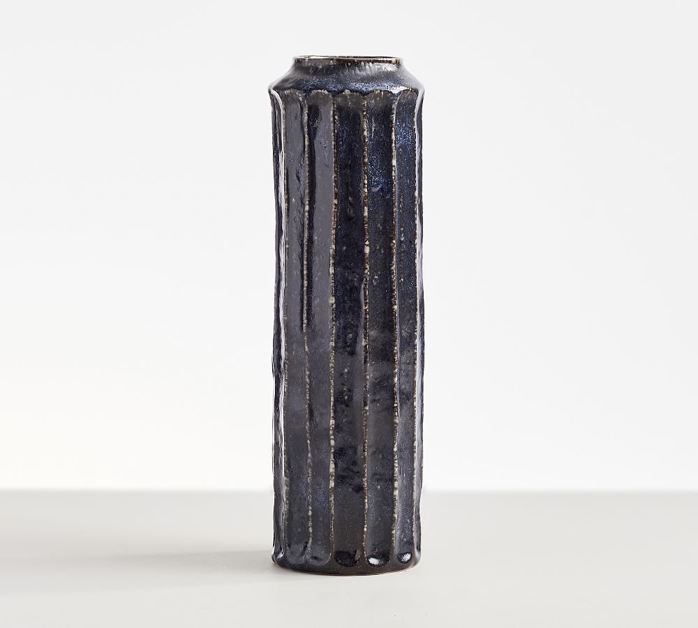 Rustic Tube Vases, Medium, Blue - Image 0