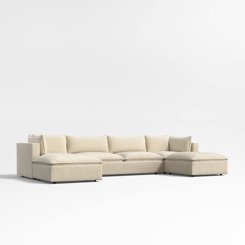 Lotus Deep Modular 5-Piece Sectional Sofa with Ottomans - Image 1