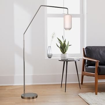 SCULPTURAL OVERARCHING FLOOR LAMP: PEBBLE SMALL: MILK:DARK BRONZE:6" - Image 2