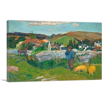 ARTCANVAS The Swineherd 1888 Canvas Art Print By Paul Gauguin_Rectangle - Image 0