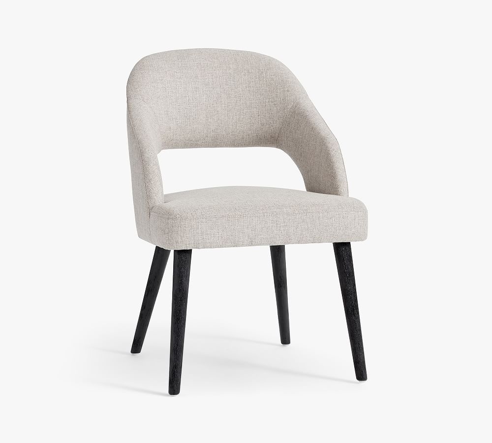 Hartley Upholstered Dining Chair, Basketweave Slub Ash - Image 0