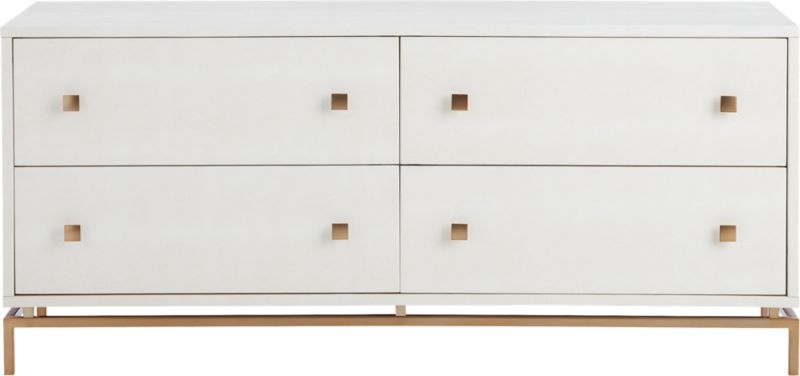 Ivory Shagreen Embossed Low Dresser - Image 0