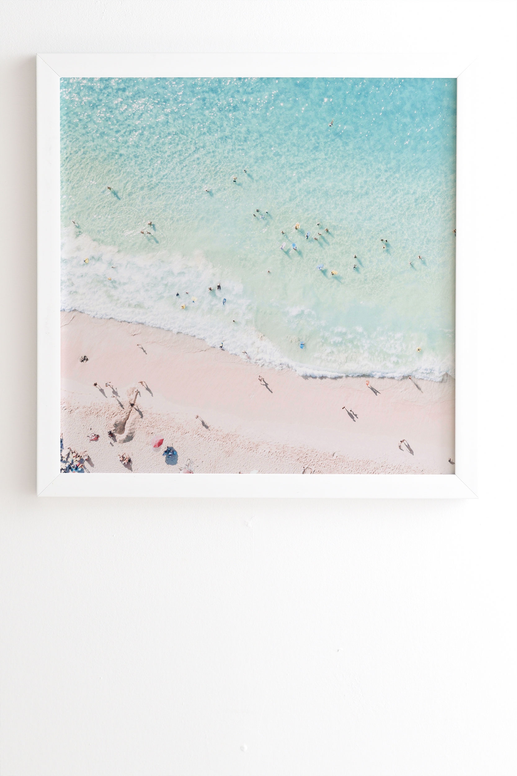 Beach Sunday by Gale Switzer - Framed Wall Art Basic White 19" x 22.4" - Image 1