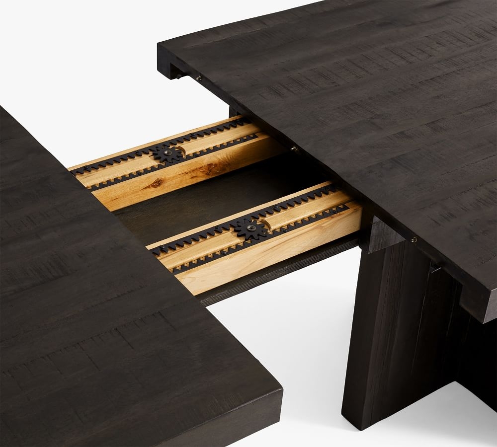Rocklin Reclaimed Wood Extending Dining Table, Rustic Black - Image 9